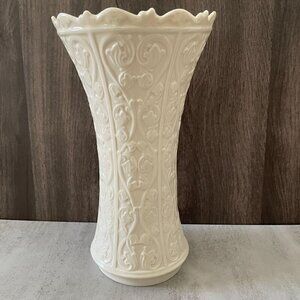 Lenox Vintage Wentworth 11" Vase Scalloped Rim Scroll Vines Flared Embossed